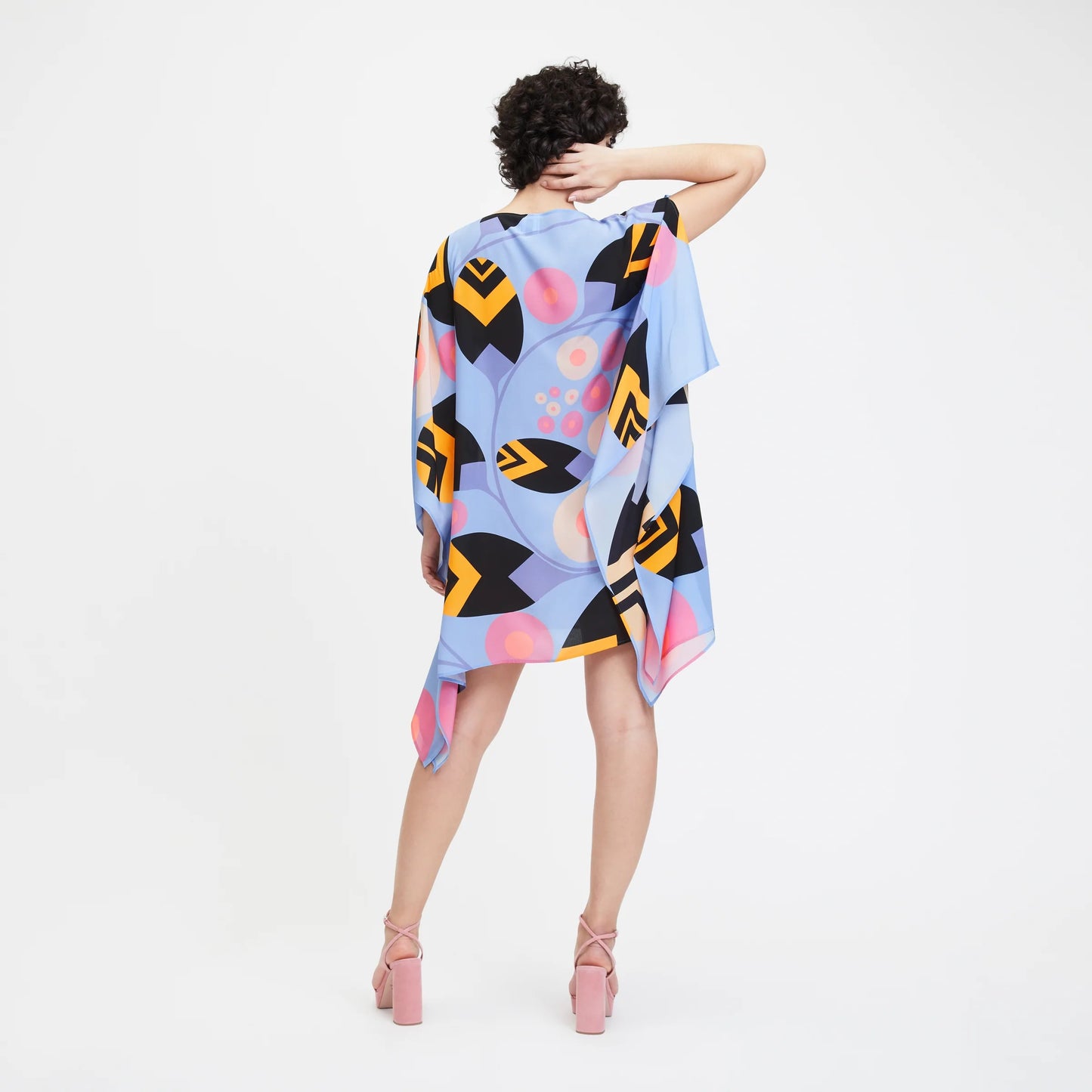 SOFT SILK CREPE PRINTED WOMEN SHORT KAFTAN