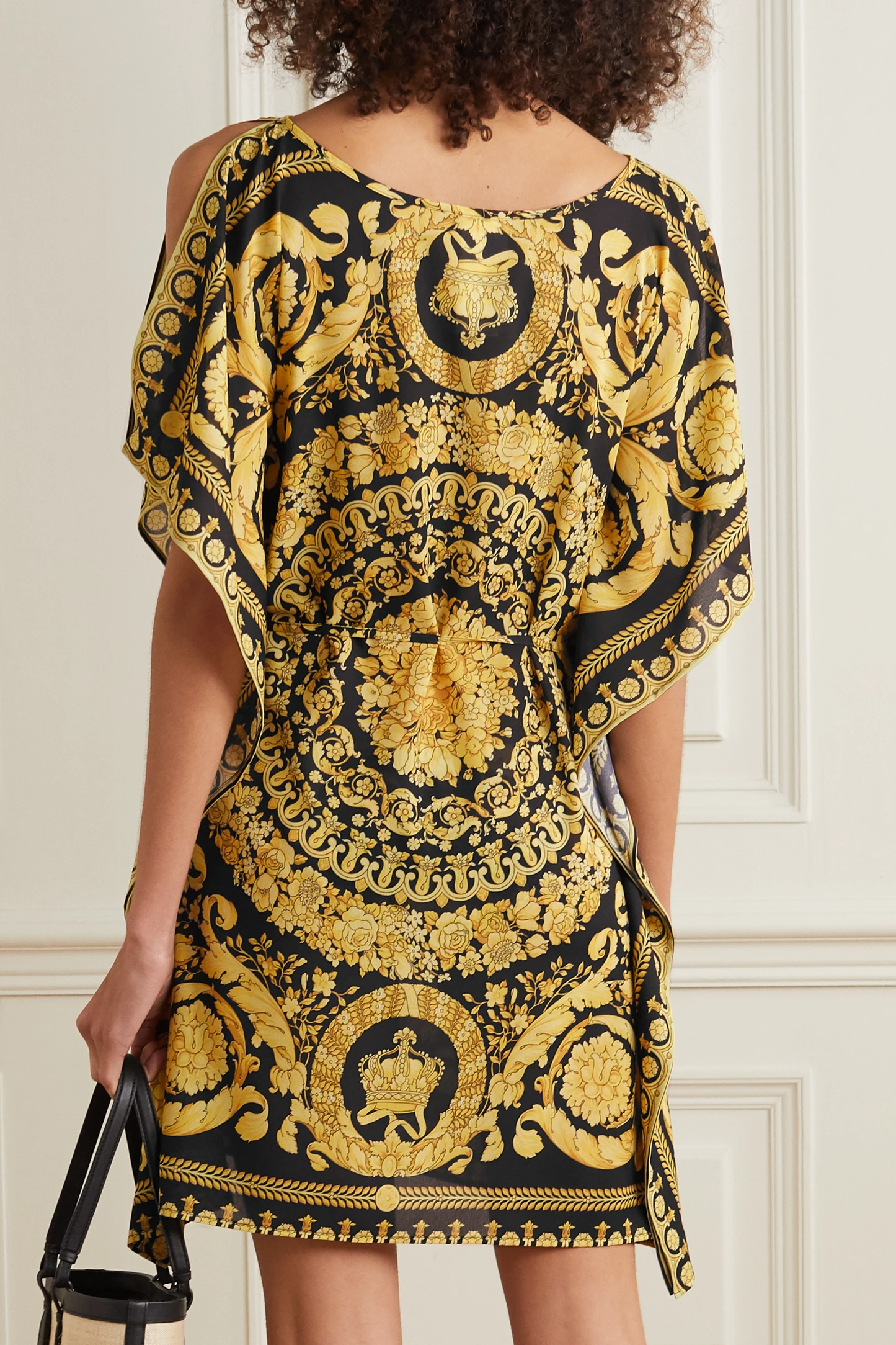 MUSTARD PRINTED PREMIUM SHORT KAFTAN