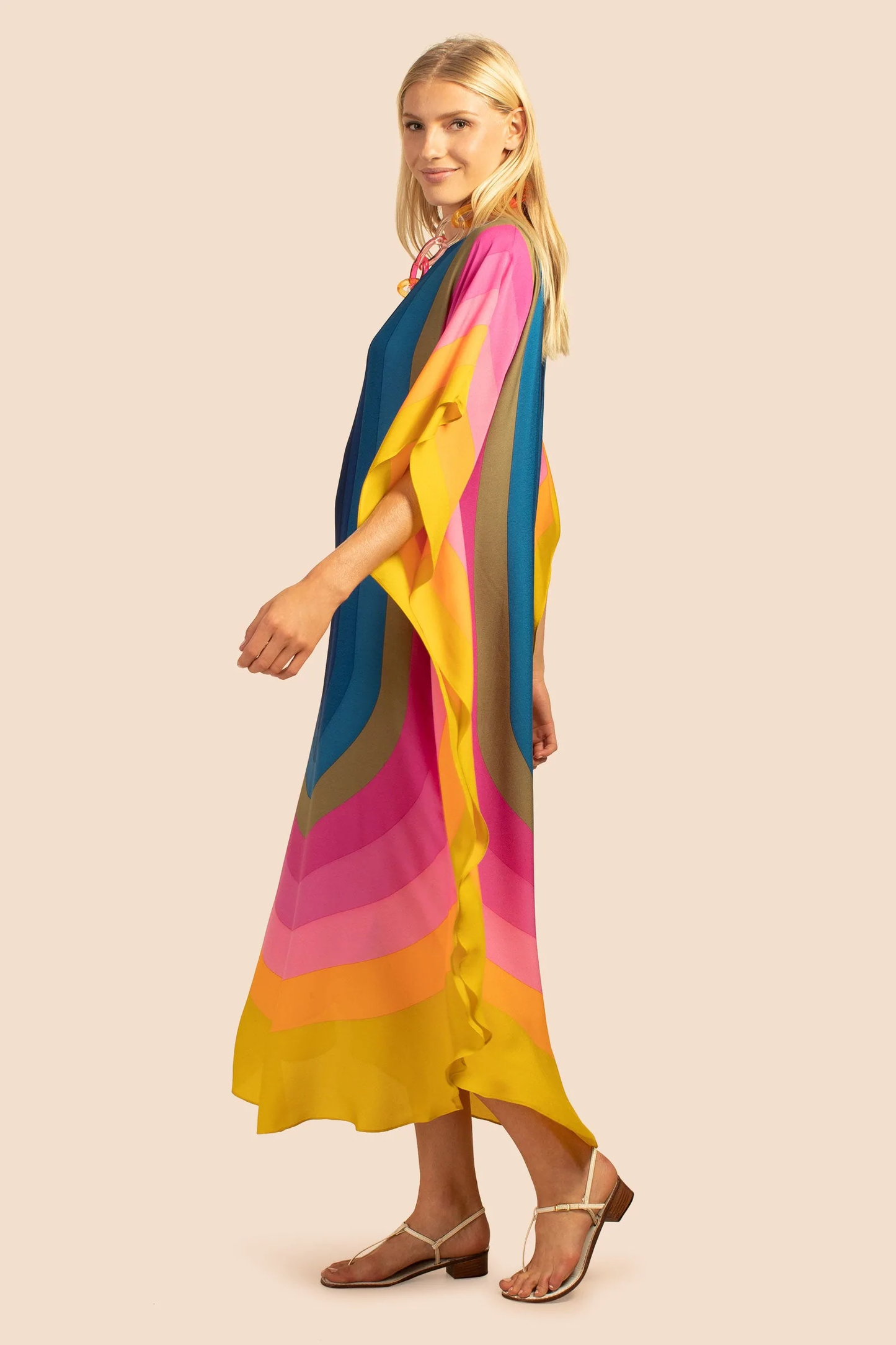 PRISM RAINBOW STYLE MULTICOLOUR PRINTED KAFTAN TOP