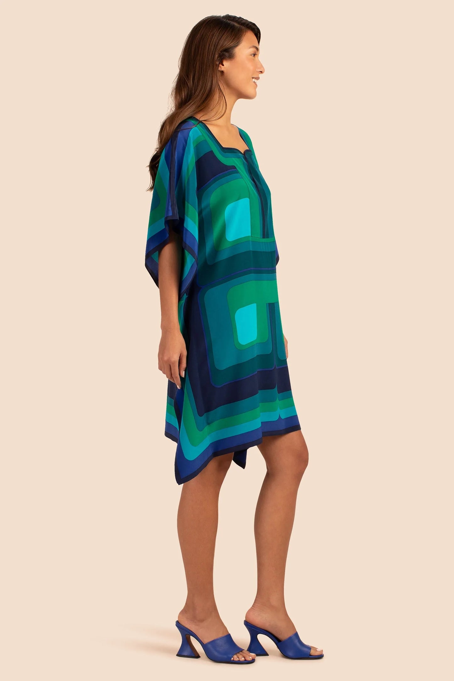 STYLISH MAZE PRINTED WOMEN SHORT KAFTAN