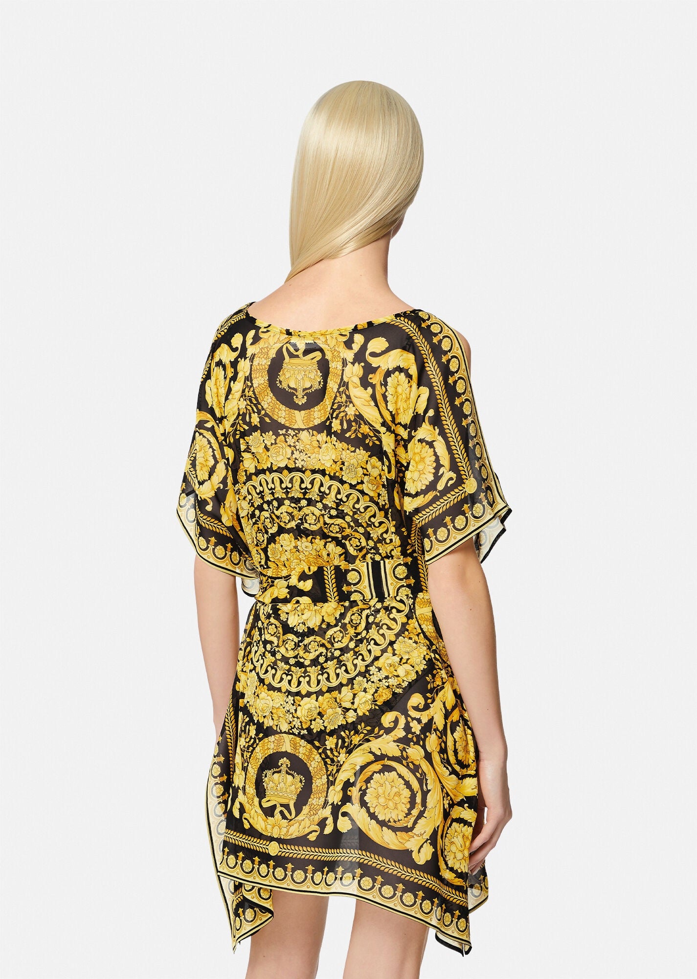 SHOULDER CUT MUSTARD PRINTED PREMIUM KAFTAN