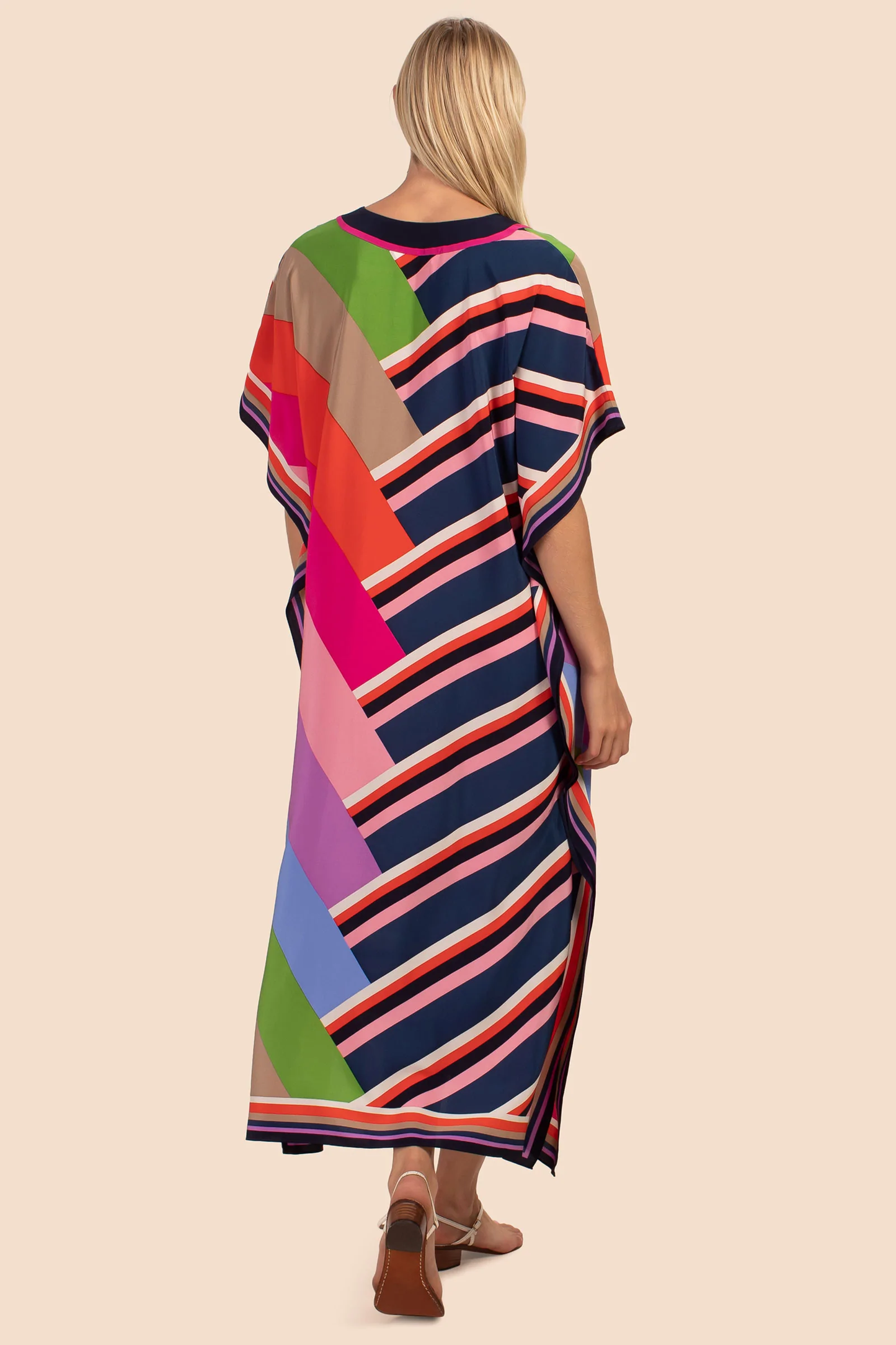 GEOMETRIC STRIPED PRINTED MULTI-COLOUR KAFTAN KURTA TOP