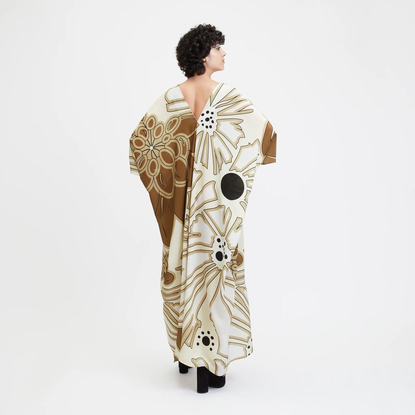 PRINTED STYLE FRENCH MOSS BUTTERFLY KAFTAN