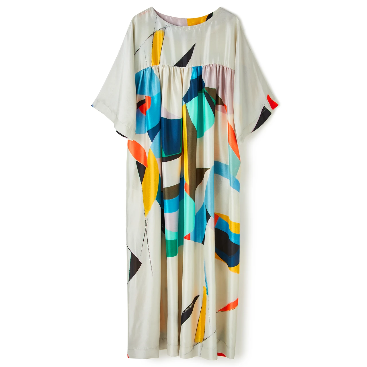 MULTI COLOUR PRINTED RAYON COTTON LONG MAXI DRESS