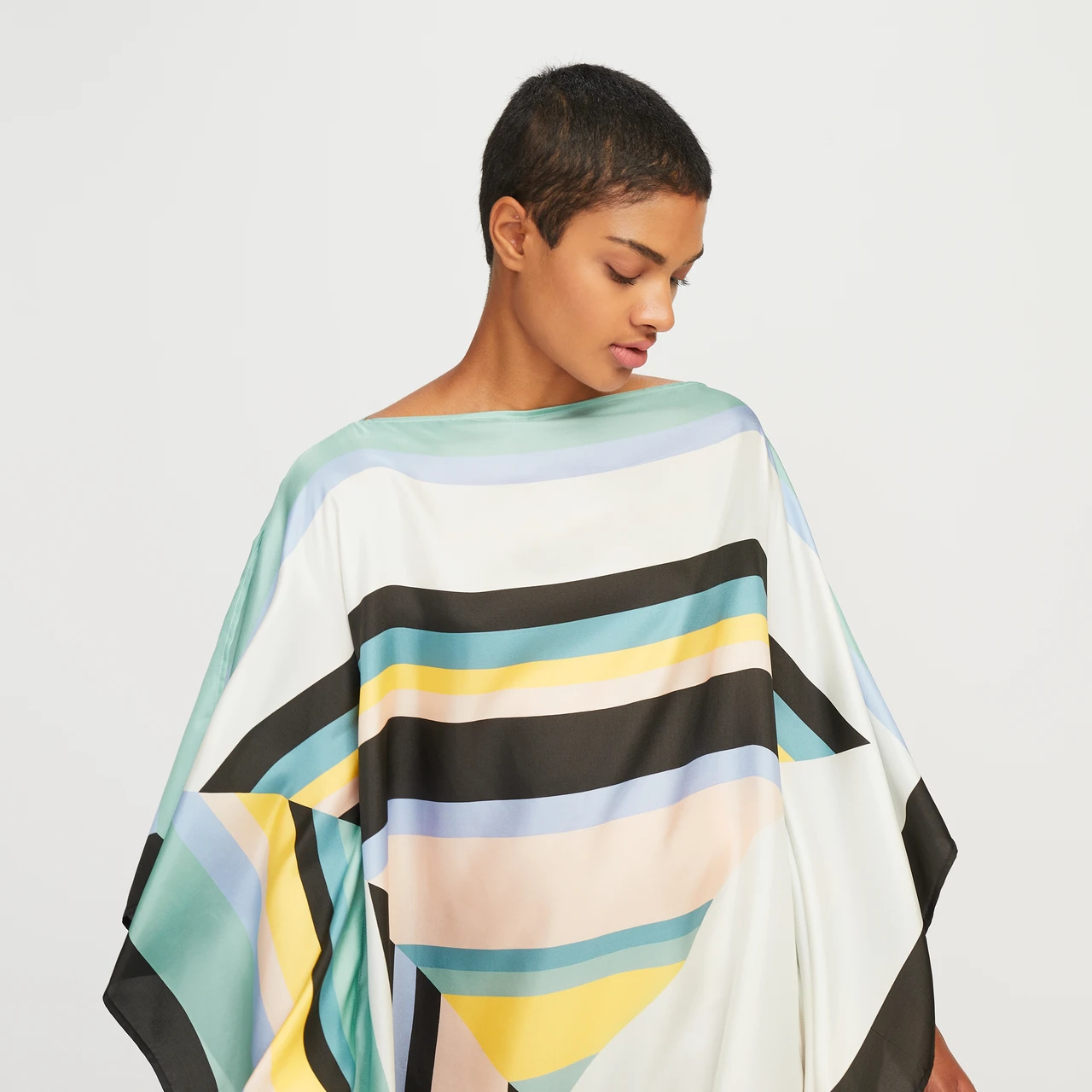 Women’s Casual Wear Striped Printed Soft Silk Kaftan