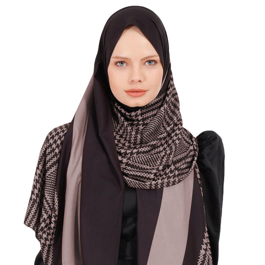 Ivory Color Printed Hijab Scarf Dupatta For Women