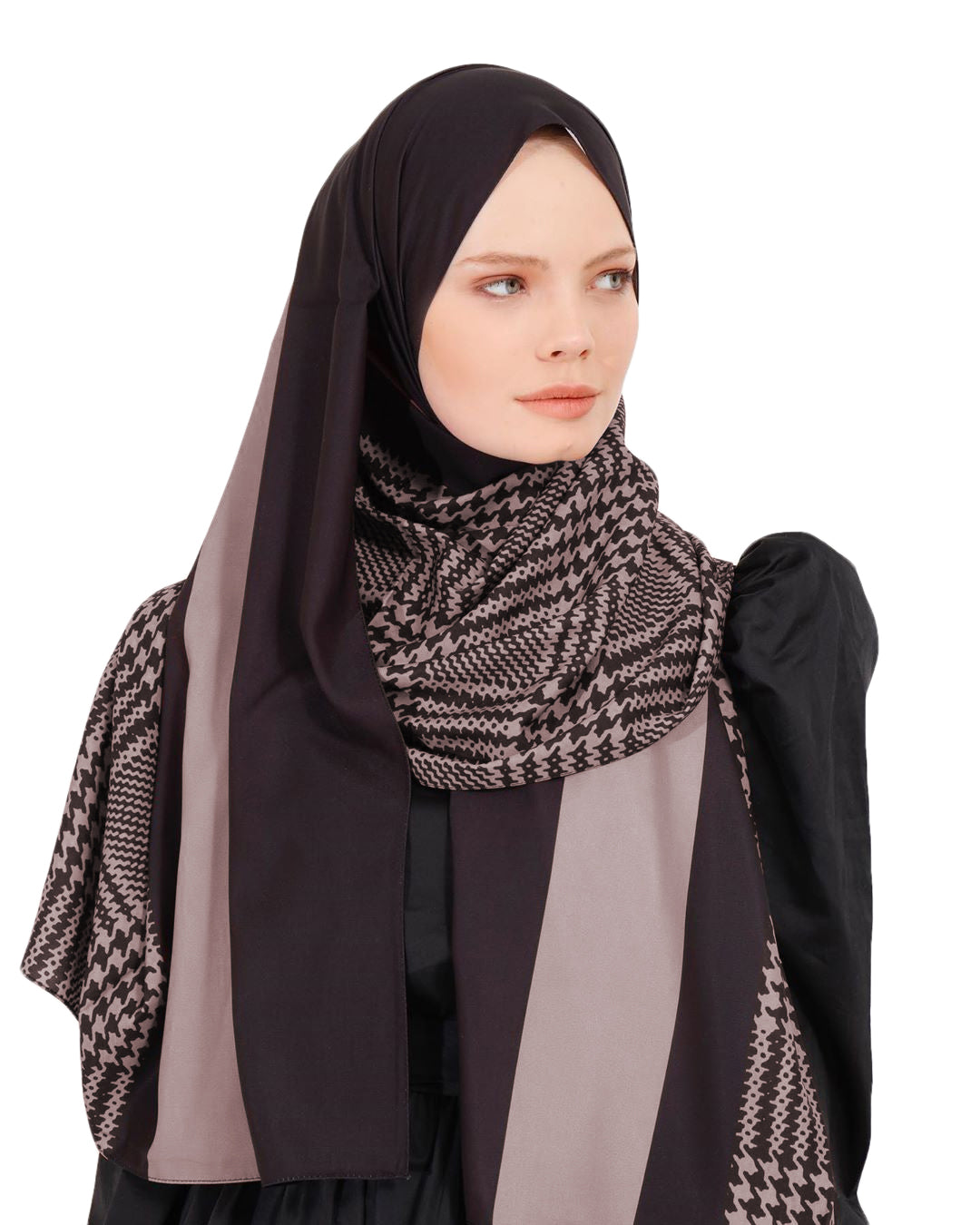 Ivory Color Printed Hijab Scarf Dupatta For Women
