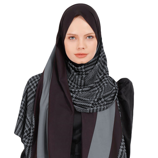 Metallic Grey Color Turkish Scarf Hijab For Women