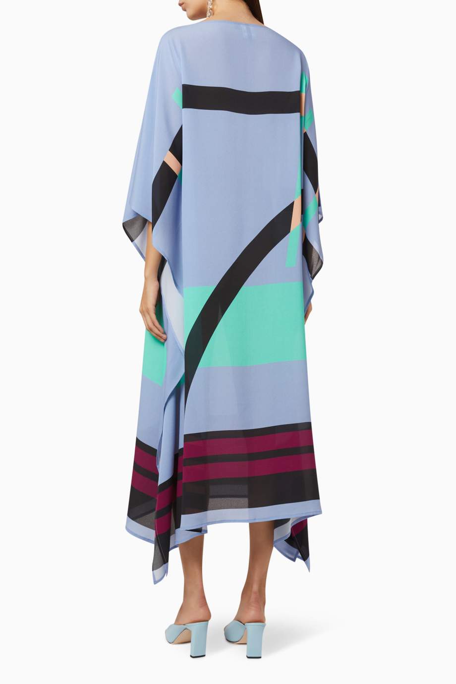 Free Size Calf Length Women Modest Wear Printed Crepe Fabric Kaftan Kurta