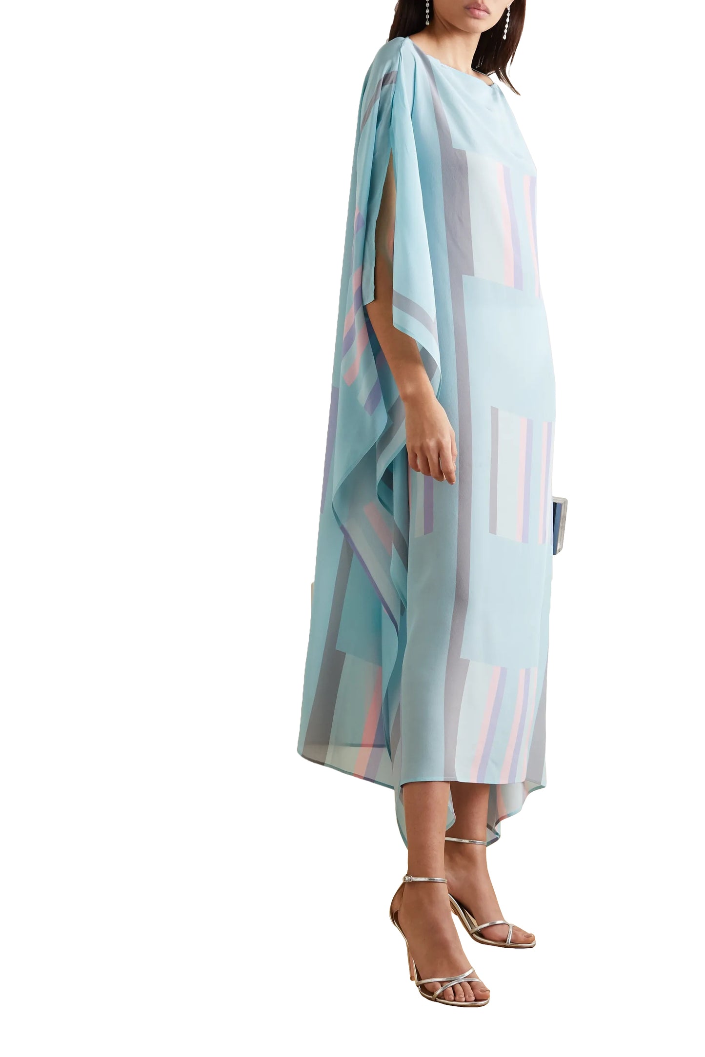 Satin Silk Printed Calf Islamic Wear Length Kaftans for Women