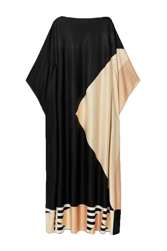 Women Long Ankle Length Casual Wear Satin Silk Printed Kaftan