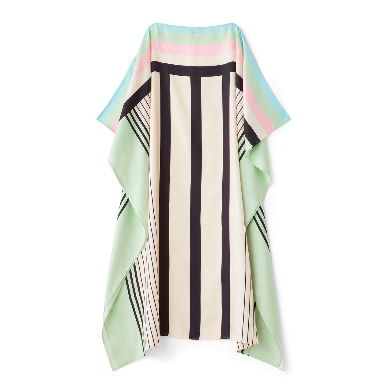 Casual Wear Printed Stripped Pattern Style Satin Silk Kaftan