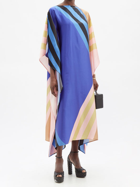 triped Printed Lounge Wear Kaftan