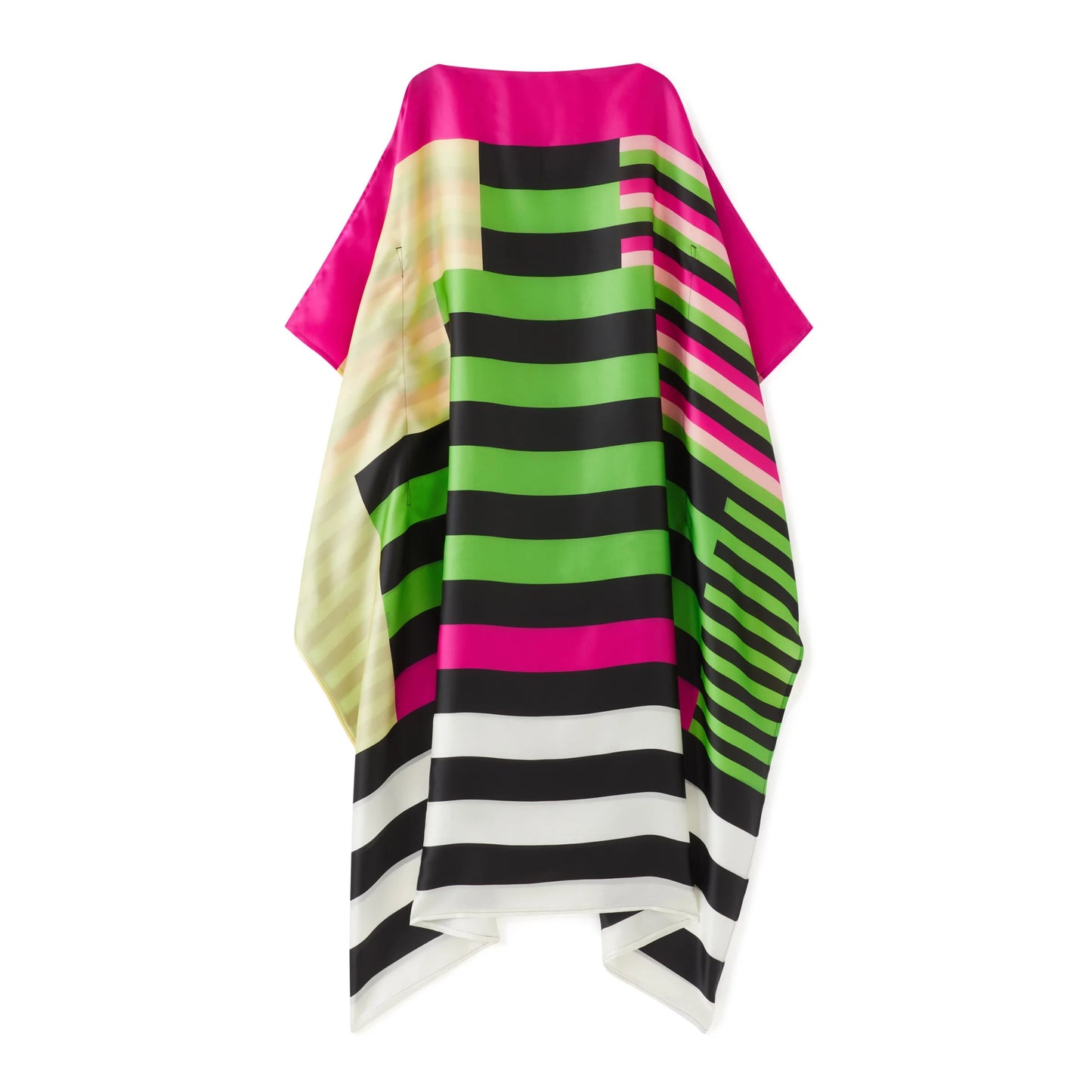 STRIPED PRNTED SOFT ORGANZA SILK  WIDE WIDTH Kaftan