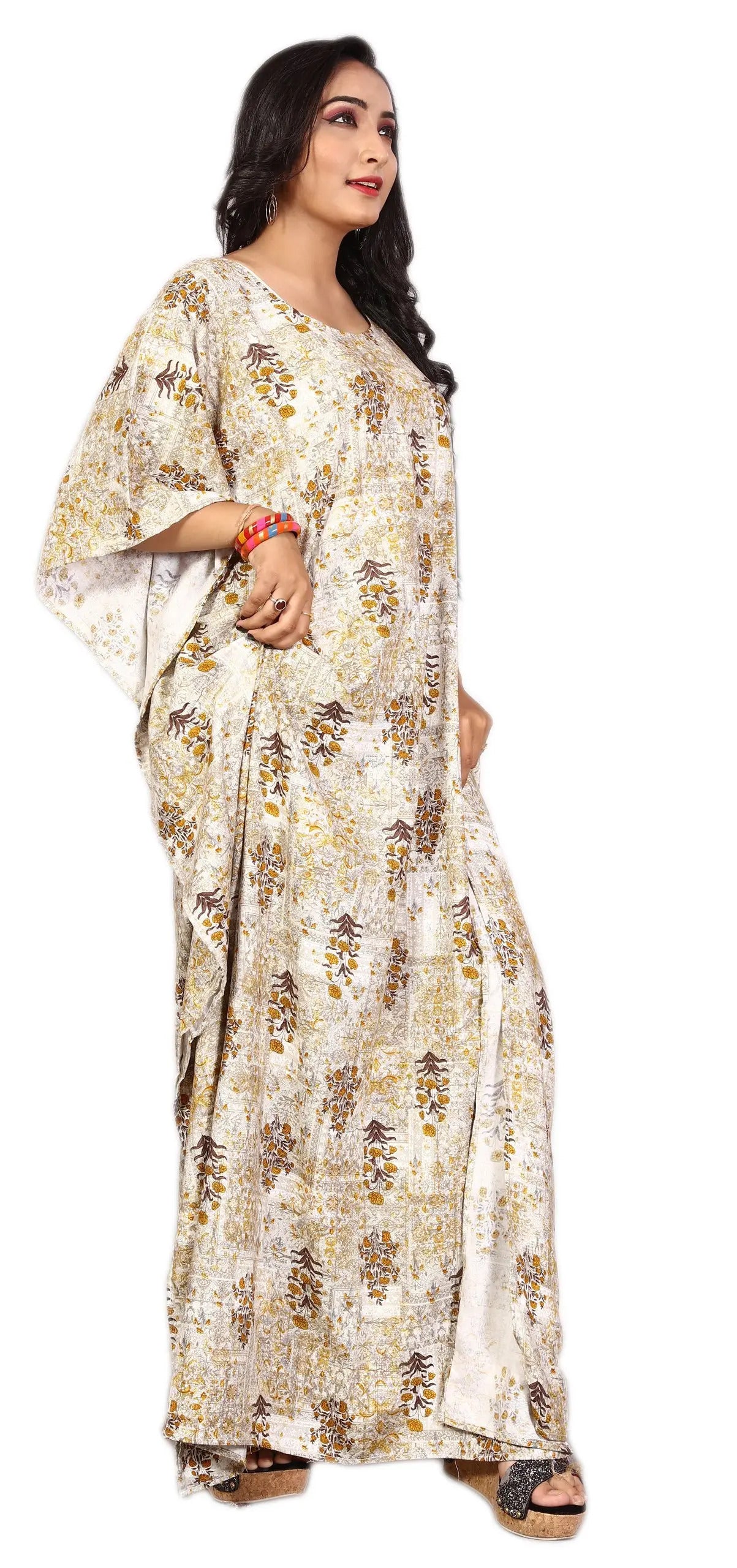 Multi Color Rayon Soft Cotton Kaftan For Women