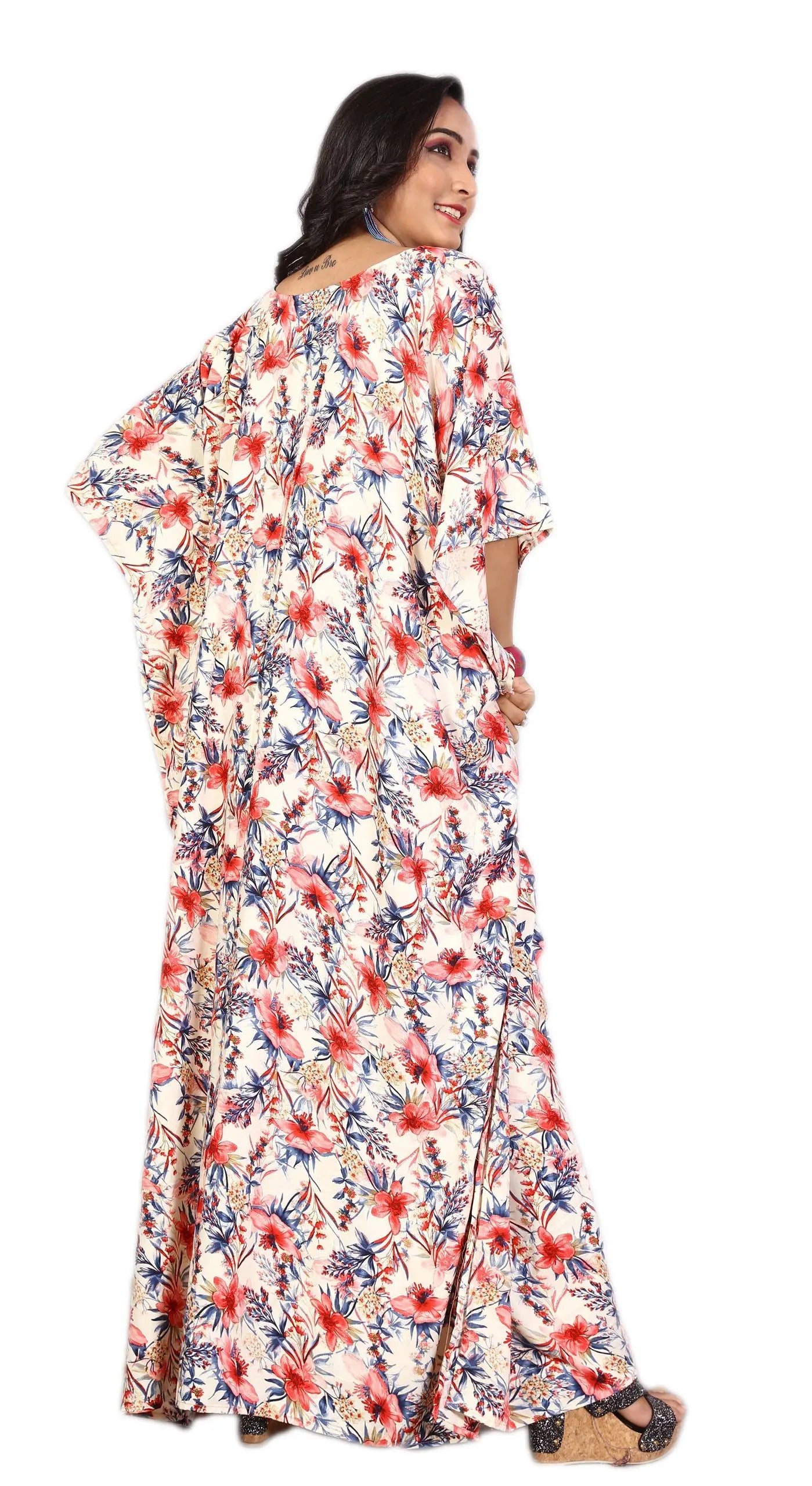 Multi Color Women’s Rayon Soft Cotton Printed Kaftan