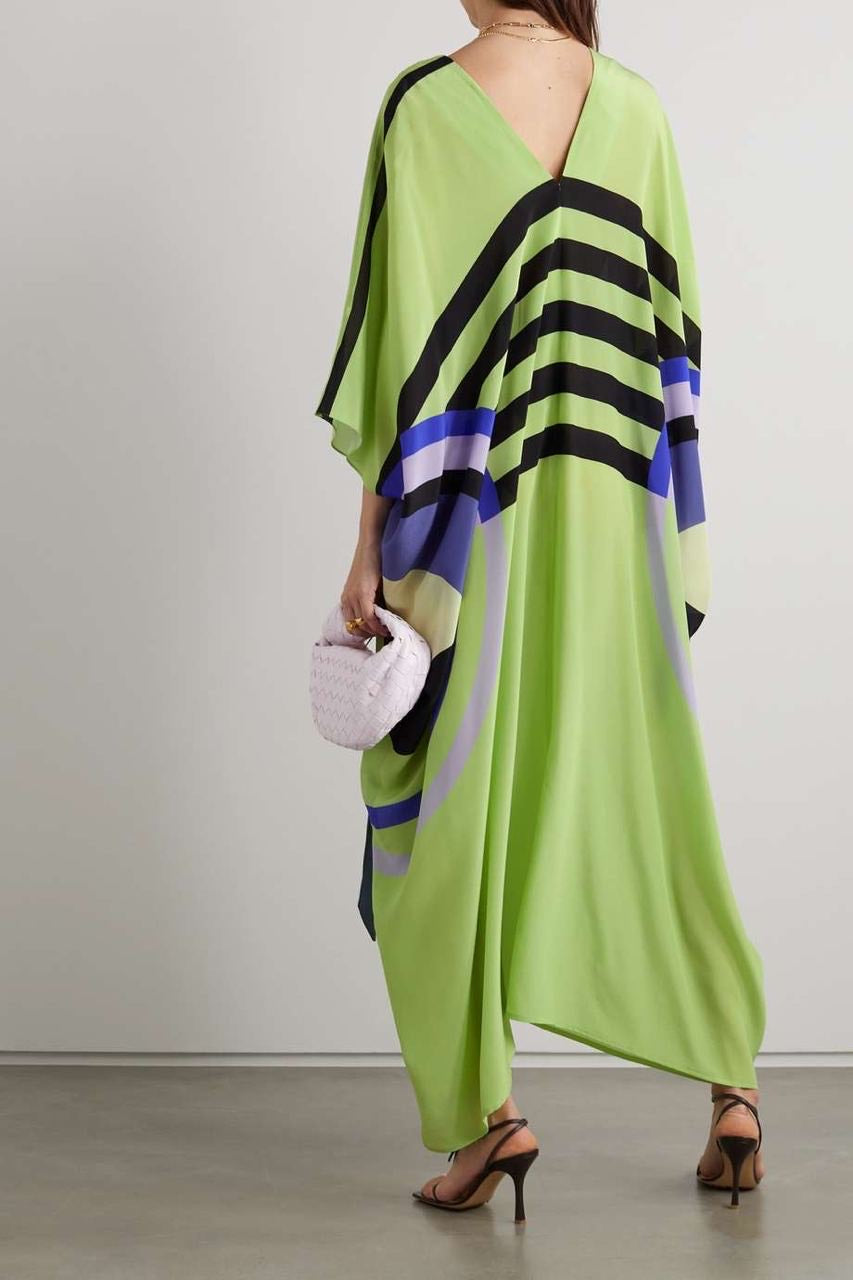 GREEN AND PURPLE BELT STYLE KAFTAN